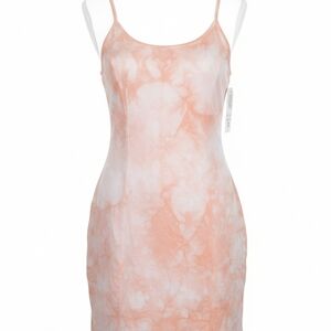 Billabong Peach and White Tie-Dye Mini Dress